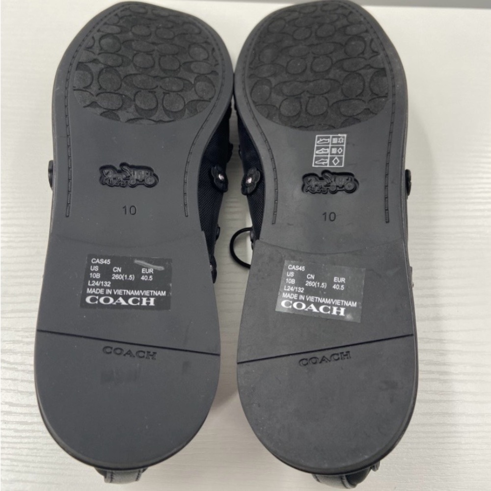 NEW WITH BOX COACH WOMEN'S EMILIA MARY JANE BALLET FLATS BLACK  MESH SZ 10‎ - Picture 10 of 11